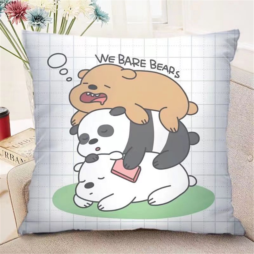 Cá Tuyết 60X60,50X50,45X45,40X40.Vỏ Gối Vuông In Hình Gấu Bolster Dễ Thương Trang Trí Nhà Cửa