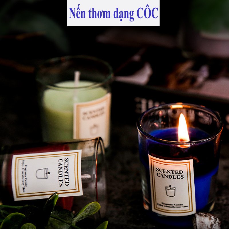 Nến thơm thiên nhiên trang trí phòng ấm áp  dạng cốc mùi ngẫu nhiên