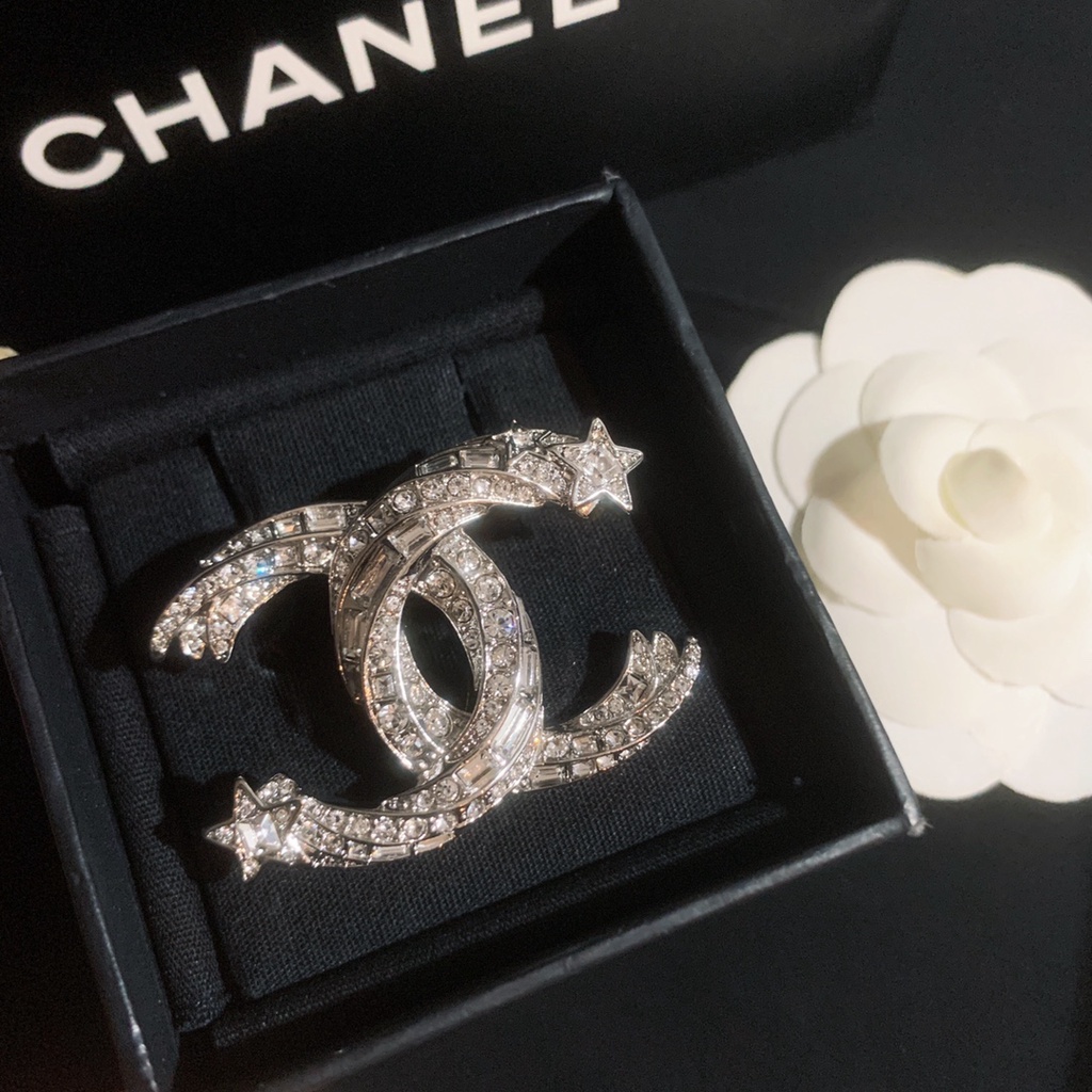 Ghim Cài Áo Mạ Bạc 925 Hình Ngôi Sao Đính Đá Thời Trang