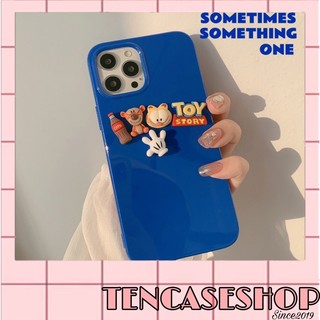 [ Có ip 14 ] Ốp lưng ip chất bóng màu xanh dương kèm 5 hoạ tiết toy story dành cho ip