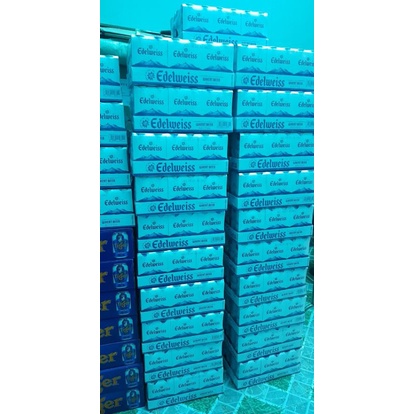 Combo 2 thùng  bia tuyết Edelweiss 330ml/lon/ tặng  3 ly thủy tinh edelweiss
