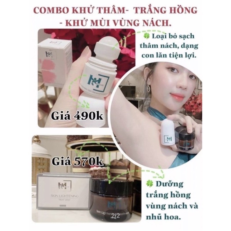 Combo khử thâm - trắng hồng vùng nách Mwhite