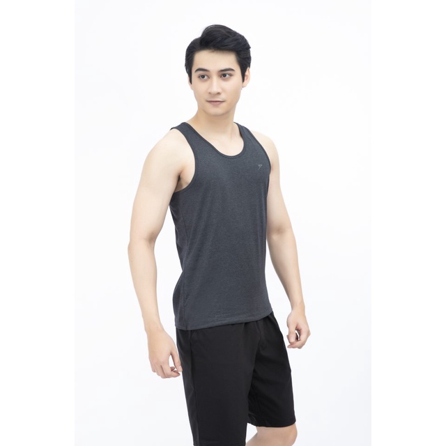 Áo ba lỗ sát nách thể thao nam KWIN, Áo tanktop tập gym vải cotton co giãn tốt kiểu dáng basic KTTR04