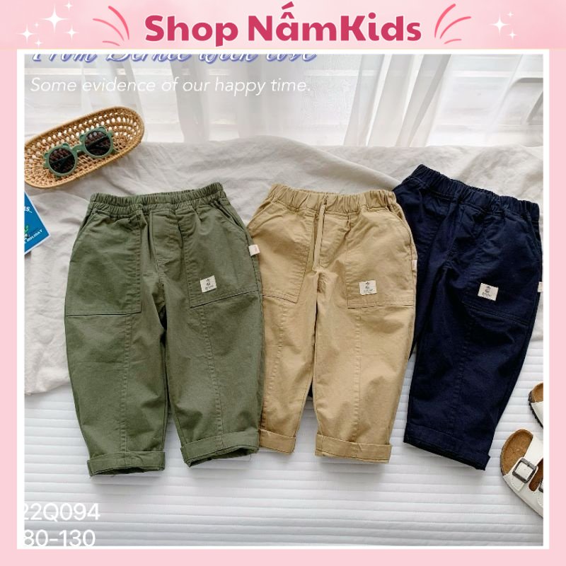 Quần Thô Kaki Dáng Thụng Baggy Bốn Túi Siêu Cá Tính Cho Bé Trai