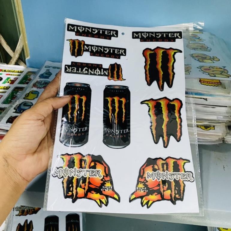 Combo logo monster mẫu 1 keo nổi