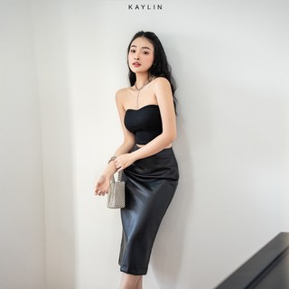 Chân váy kaylin da bút chì dáng dài cạp caon1844