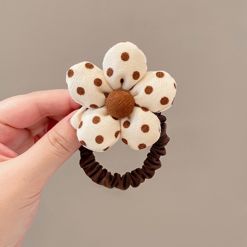 Bộ Dây Buộc Tóc Vải Bông Họa Tiết Hoa Dễ Thương Dành Cho Bé Gái
