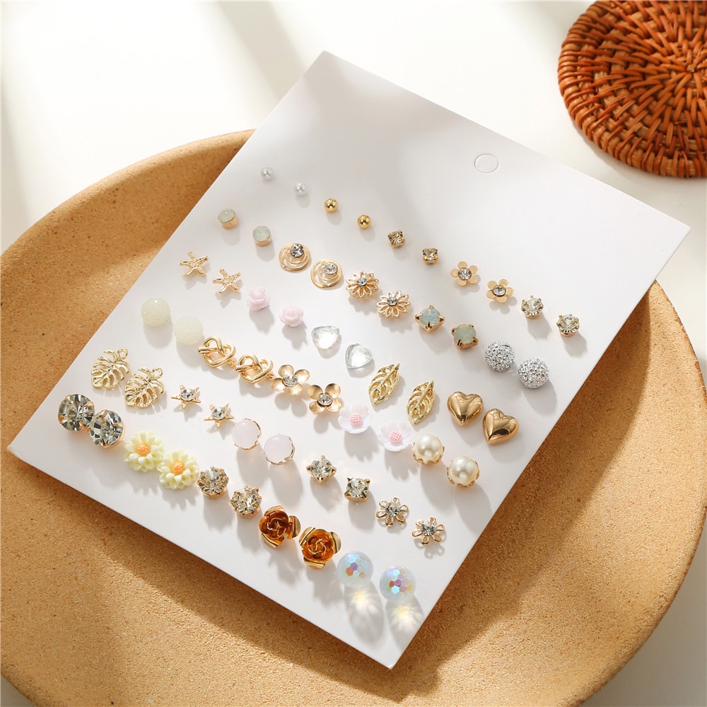 Set 30 Đôi Khuyên Tai Nhiều Kiểu Dáng Thời Trang Cho Nữ