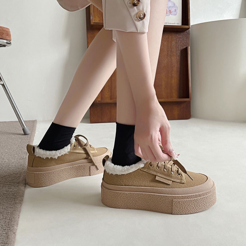 Giày Thể Thao Cột Dây Đế Dày Thời Trang Cho Nữ