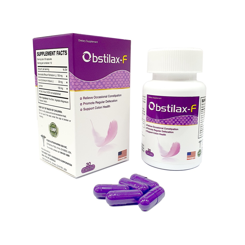 Obstilax-F Hỗ Trợ Phòng Ngừa và Điều Trị Táo Bón (Hộp 30 viên)