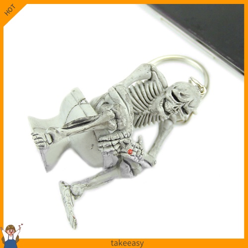 Creative Skull Toilet Pendant Purse Bag Rubber Keychain Gift Keyring Key Chain