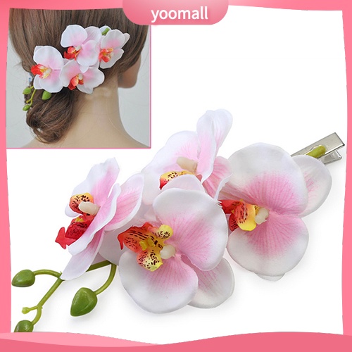 Yoomall| Trâm Cài Tóc Đính Hoa Phaenopsis Giả Thời Trang Cho Cô Dâu