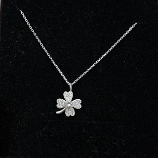 Dây chuyền bạc Cỏ 4 lá đính đá - Metoo Silver
