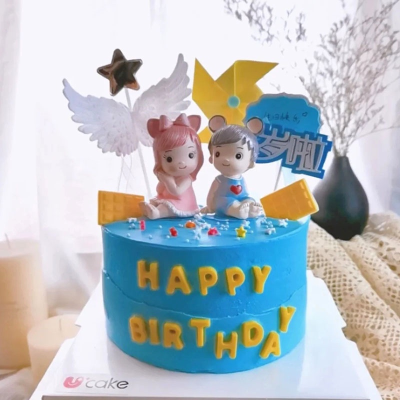 Búp Bê Công Chúa Hoàng Tử Bé Vỏ Sò Heo Trang Trí Bánh Kem Cho Tiệc Sinh Nhật Đầu Tiên Của Bé