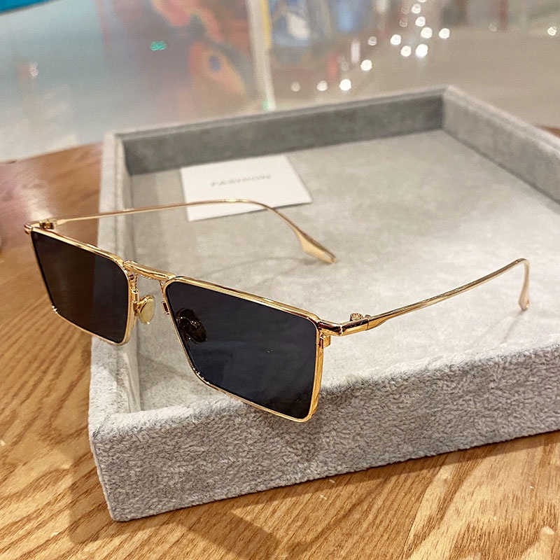 Kính Mát Gọng Vuông Kim Loại Thời Trang Cho Nam Nữ