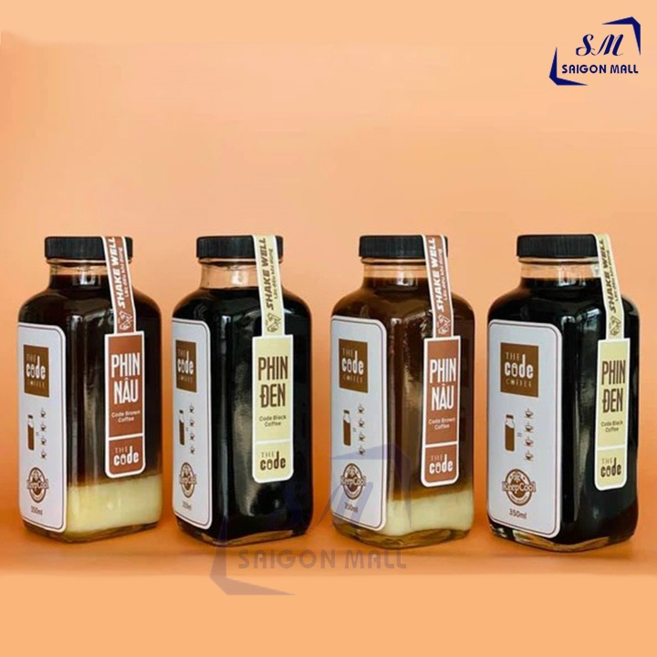 Chai Thủy Tinh Vuông 500ml Nắp Nhựa Đen chai thuỷ tinh lớn đựng các loại nước ép, detox, sinh tố, trà sữa