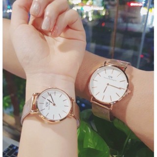Đồng Hồ Cặp Đôi DW Daniel Wellington dây lưới thép trẻ trung sang trọng thiết kế nhỏ gọn