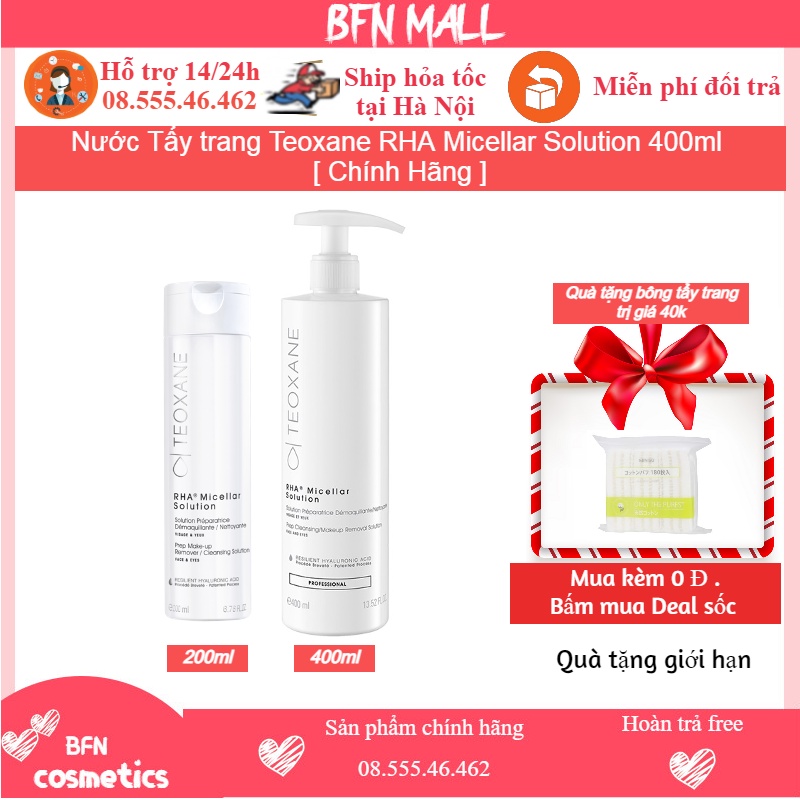 Nước Tẩy trang Teoxane RHA Micellar Solution 400ml [ Chính Hãng ]