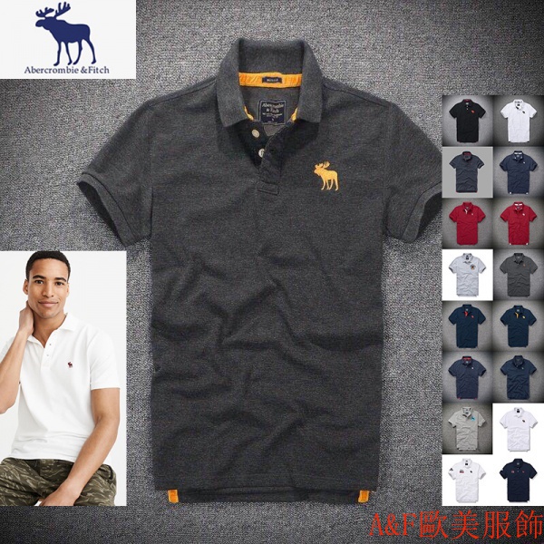 AF Áo Thun Polo Micro-Elastic A & F Tay Ngắn T Abercrombie & Fitch V29I Bằng Cotton Nguyên Chất