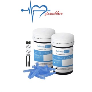 Combo hộp 50 que thử đường huyết + hộp 50 kim lấy máu của máy đo đường huyết sinocare Safe-Accu