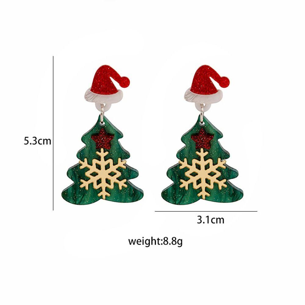 Khuyên Tai Acrylic Đơn Giản Hình Ông Già Noel / Người Tuyết Cho Nữ