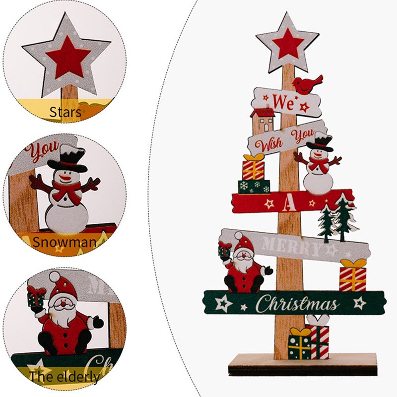 1 Cây Thông Noel Bằng Gỗ Trang Trí Bàn Làm Việc