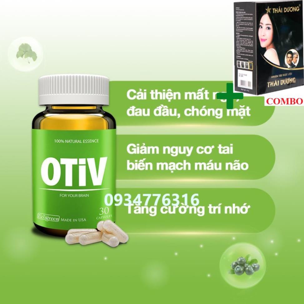Combo Gội Là Đen Thái Dương+ Viên uống OTIV bổ não (15 viên)