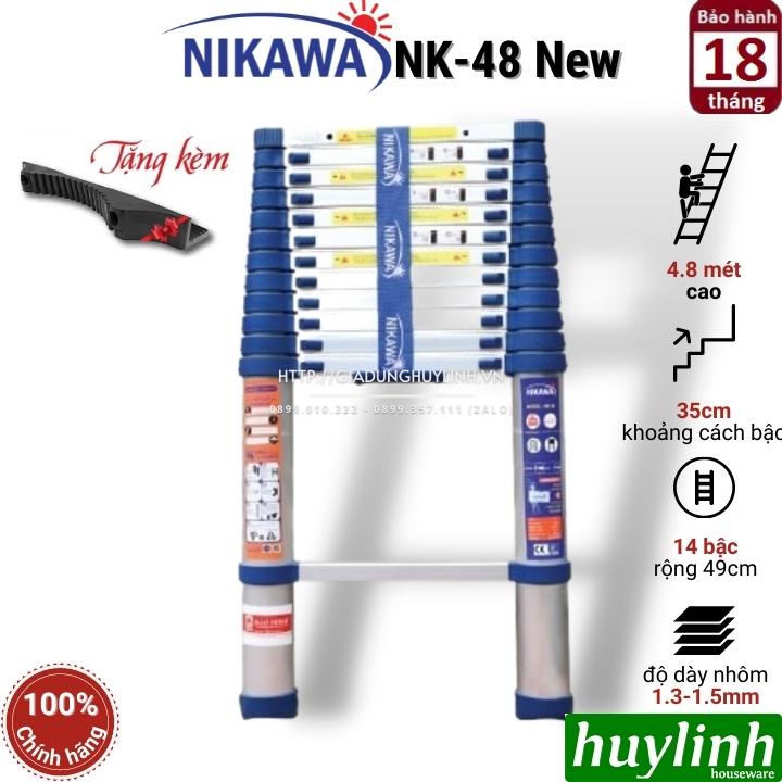 Thang nhôm rút đơn Nikawa NK-48 NEW - 4.8 mét - Tặng đệm cao su