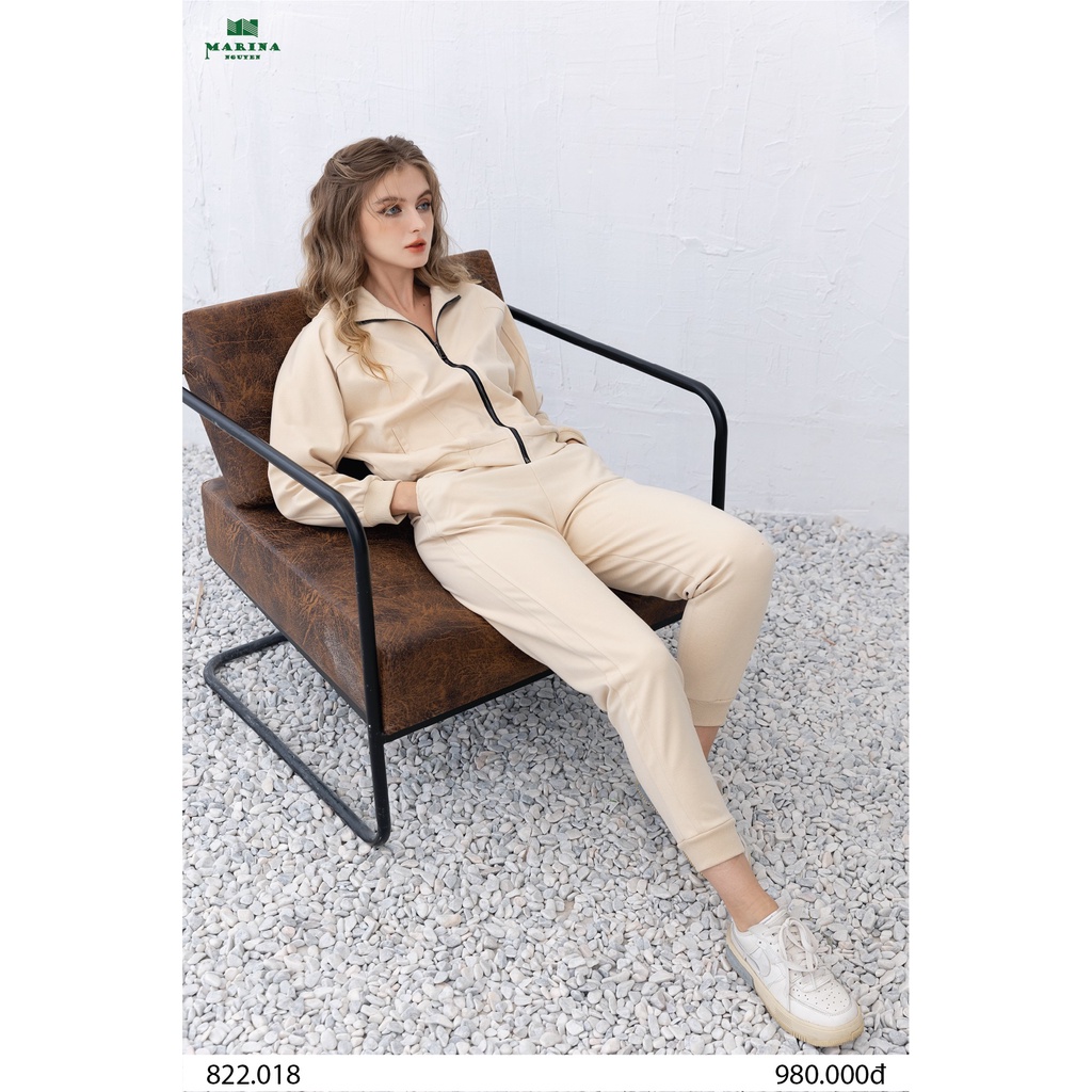 Bộ Đồ Thu Đông Nữ MARINA NGUYỄN Thiết Kế Dài Tay, Kiểu Dáng Trẻ Trung, Chất Liệu Dạ Mềm Mịn - 822018