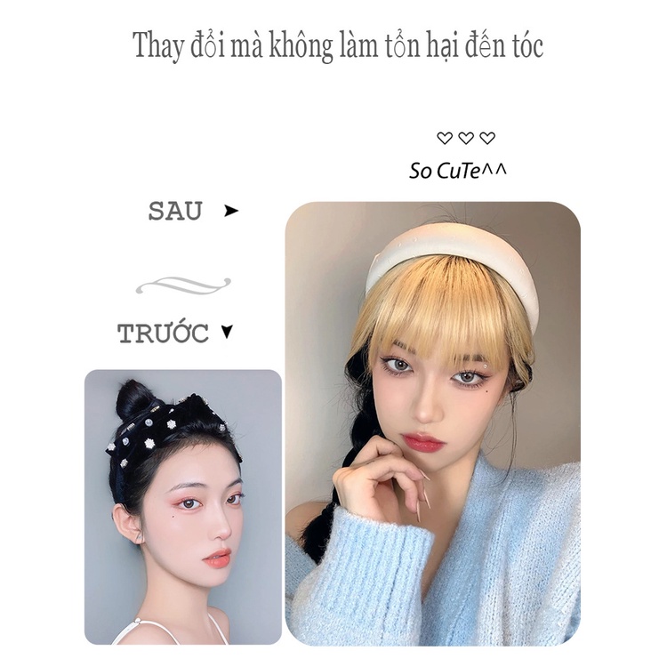 Tóc mái giả 3D hồng, mái vàng phong cách Hàn Quốc cực xinh- Mái giả Cosplay cực đẹp -52