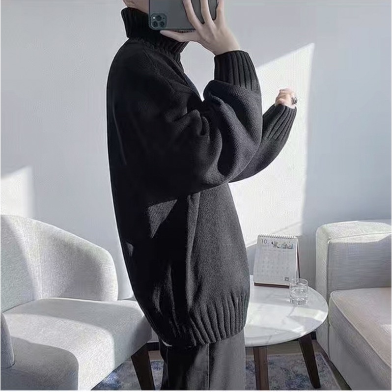 Áo Len Trơn Cổ Cao Unisex