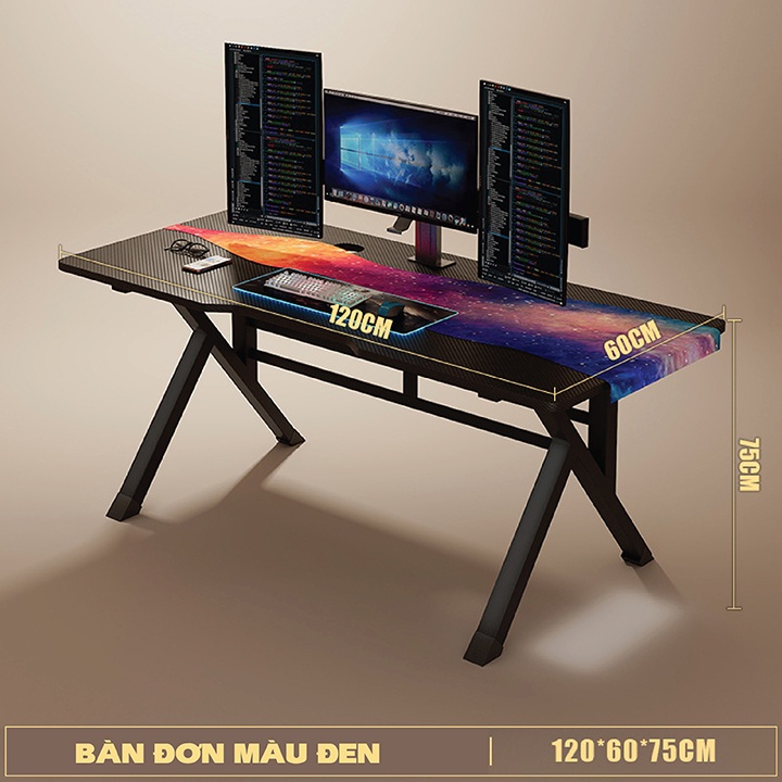 Bàn gaming chữ K ,bàn làm việc học tập kích thước Dài 1m &1.2m chân sắt sơn tĩnh điện chắc chắn lắp ráp dễ dàng