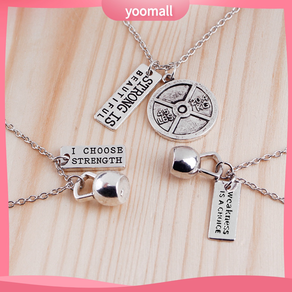 Vòng cổ Mặt Hình Quả Tạ Thời Trang Mùa Thu Cho Cặp Đôi