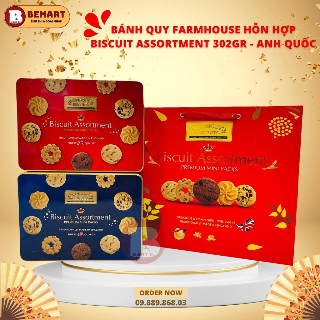 Bánh quy FARMHOUSE BISCUITS ASSORTMENT Xanh/ Đỏ
