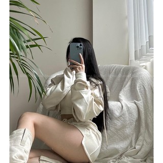Set 3 món áo khoác zip lửng- Váy - Bra ( Có bán tách set)