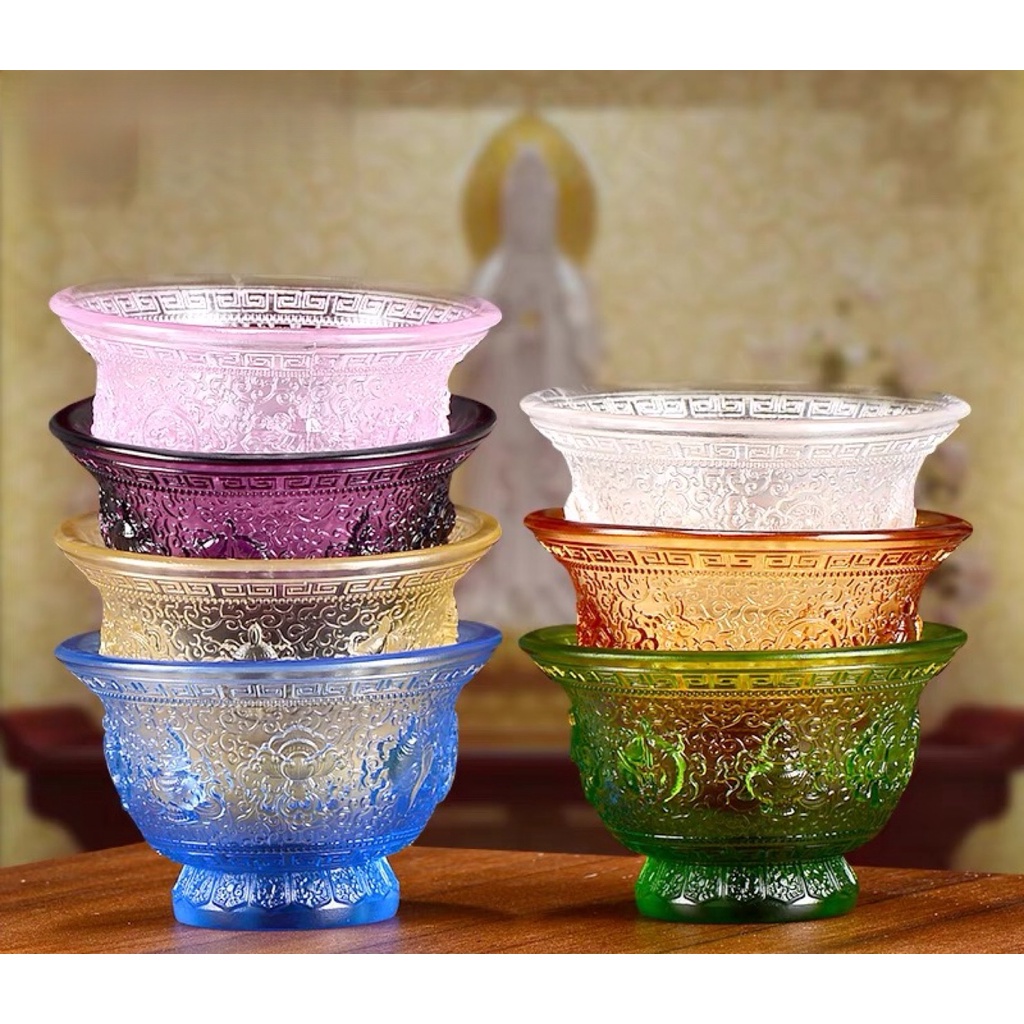 [PBMC] Bộ 7 chén cúng lưu ly cao cấp