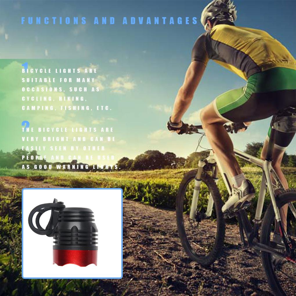 Đèn Pha Xe Đạp Ban Đêm 3 Chế Độ Sáng Chống Thấm Nước Màu Đỏ Đen