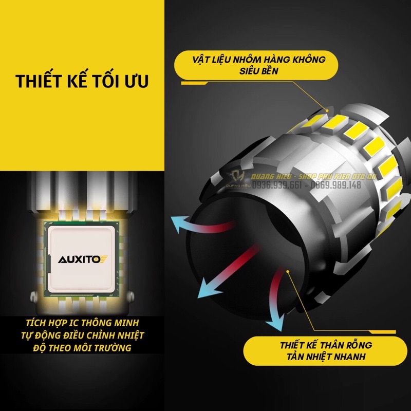 Đèn Led Auxito T20 7440 7443 canbus, 2 chế độ Daylight & Demi xe Fadil, Cross, Mazda 3, Mazda 2….