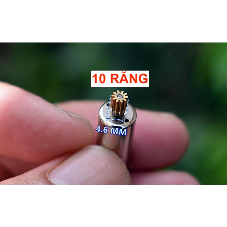 2 motor máy bay mini coreless 8520 thuận nghịch kèm bánh răng dây đen trắng xanh đỏ 3.7V 51000 RPM - LK0388