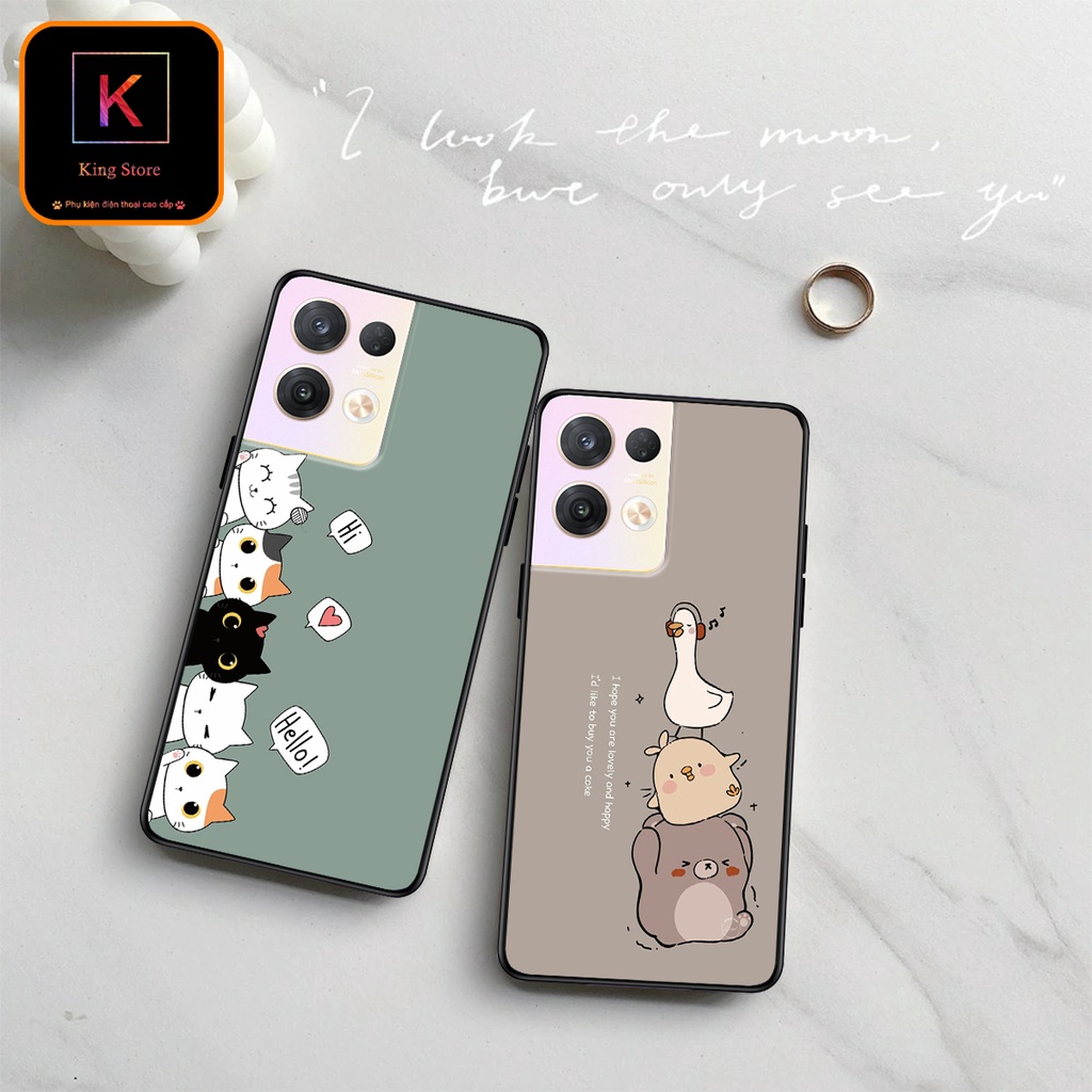 Ốp Lưng Oppo Reno 8 - Reno 8 5G - Reno 8Z 5G - Reno 8 Pro 5G - Ốp in hình Cat&amp;Bear đáng yêu - Chất liệu TPU siêu bền