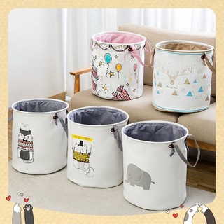 Giỏ vải Oxford đựng quần áo đa năng gấp gọn phong cách Châu Âu họa tiết hoạt hình