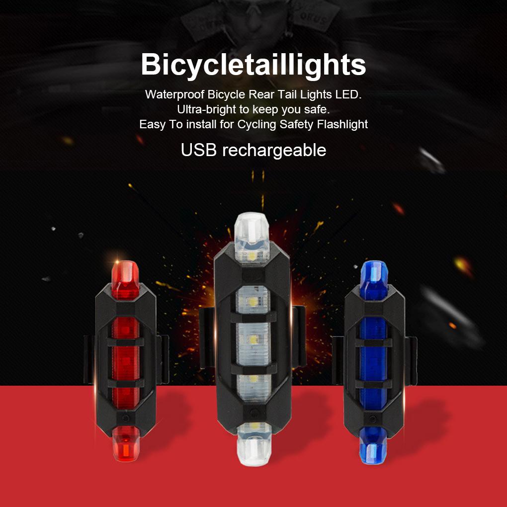 Đèn LED Tín Hiệu Ánh Sáng Trắng / Xanh Dương / Đỏ An Toàn Chống Thấm Nước Gắn Đuôi Xe Đạp Leo Núi