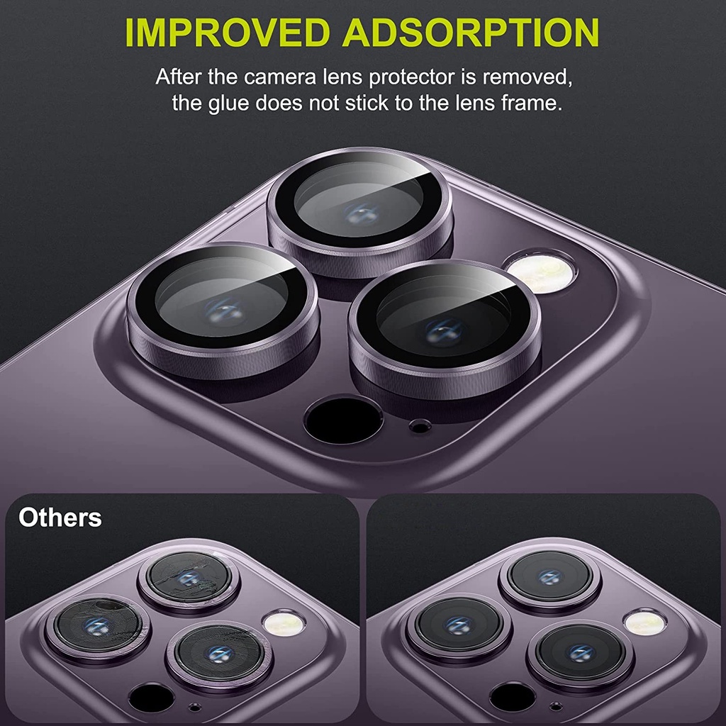 Bộ miếng dán kính cường lực bảo vệ Camera cho iPhone 14 Pro / 14 Pro Max hiệu HOTCASE URR - Hàng nhập khẩu