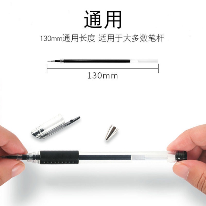 Set 100 Ruột Bút Mực gel 0.5mm Đỏ Xanh Đen 0.38