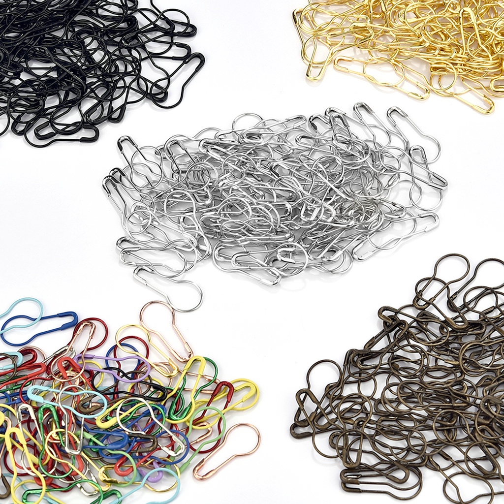 100 CÁI MIX AN TOÀN PIN Kim loại Palăng Pins Móc khóa đan chéo đánh dấu clip Hangtag DIY Công cụ may kim