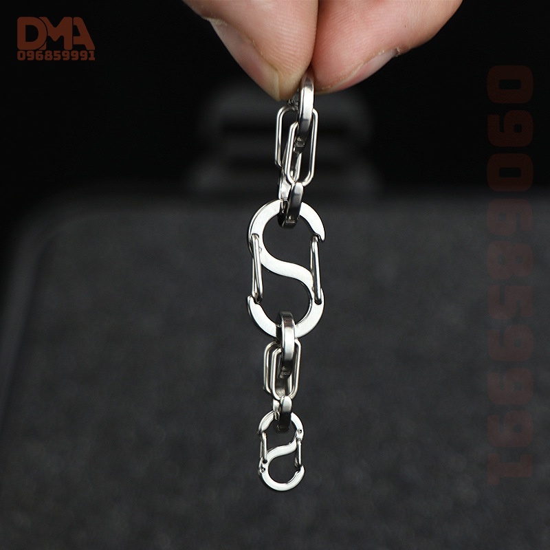 Móc khóa chữ S,móc treo phụ kiện EDC inox 316