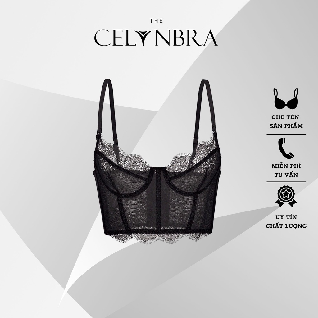 Áo bralette voan phối ren xuyên thấu sexy phong cách cổ điển có gọng nâng ngực gợi cảm THE CELYNBRA - AL32