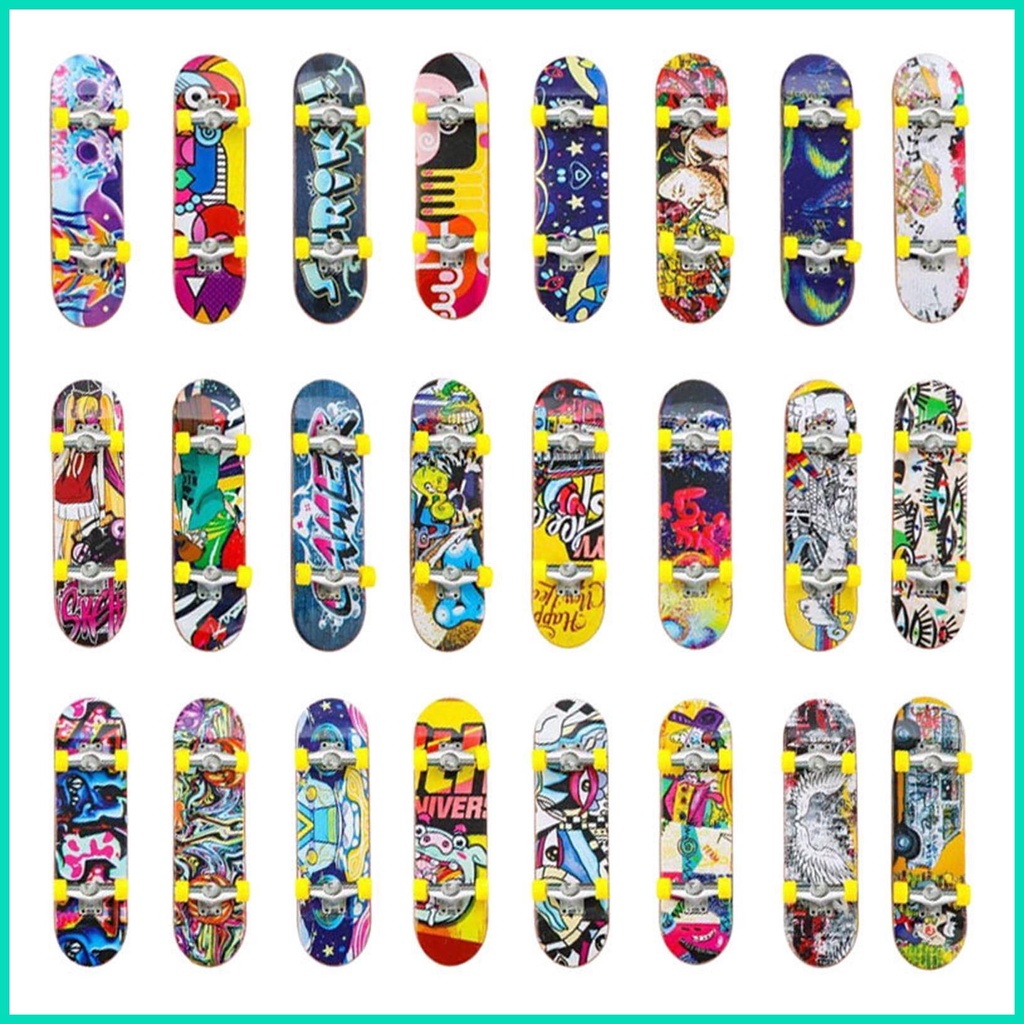 Ván Trượt Ngón Tay Mini Kèm Decal Dán Di Động Luyện Tập Cho Bé Trai Và Bé Gái