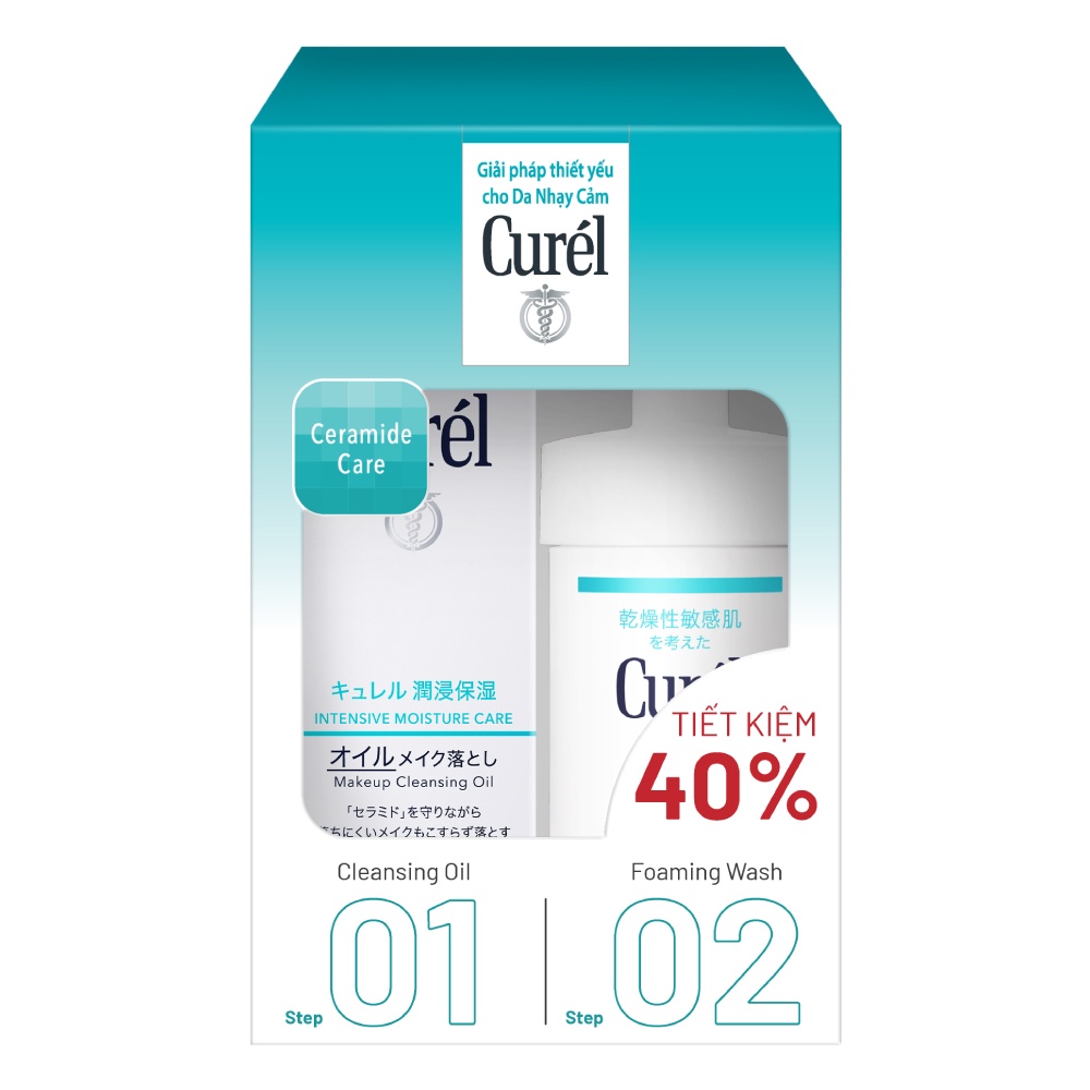 Curél Dầu Tẩy Trang Cấp Ẩm Chuyên Sâu 150ml tặng sữa rửa mặt dạng bọt 90ml