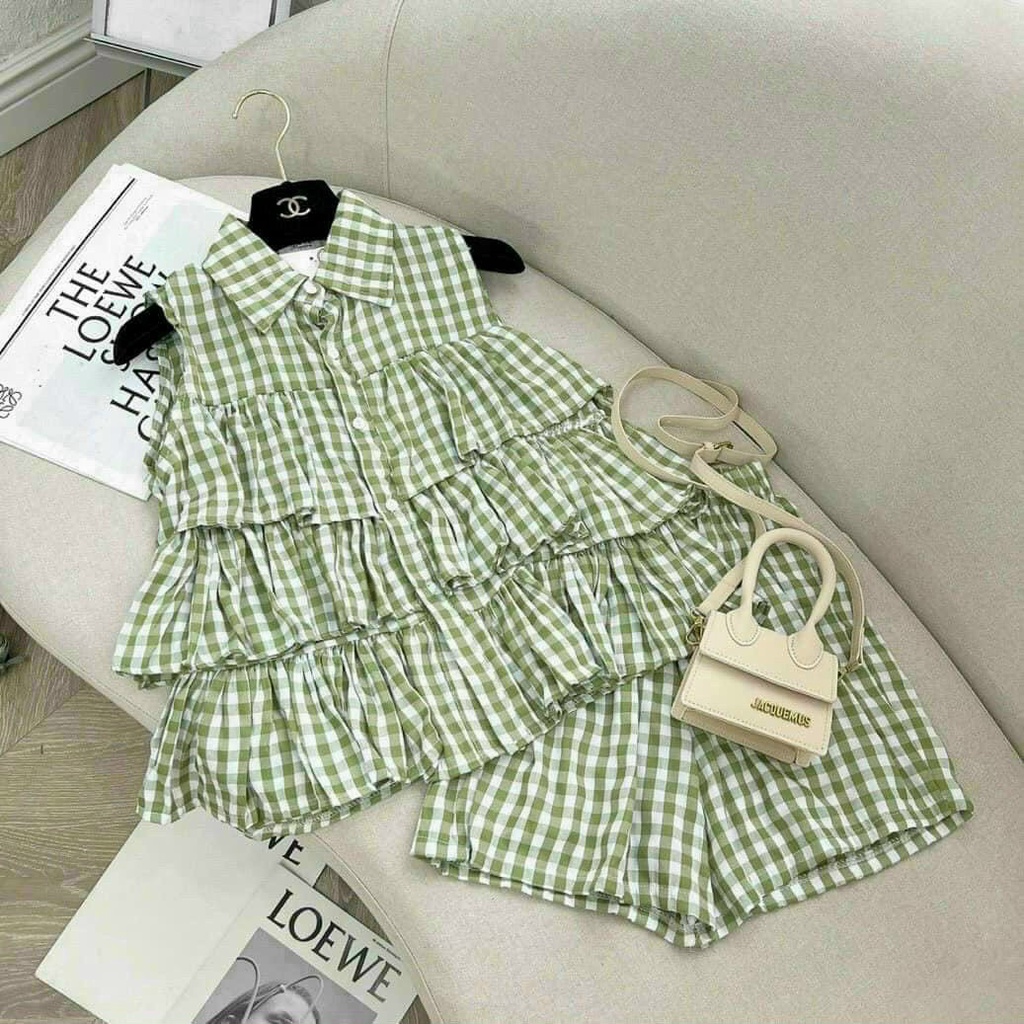 (FreeShip 2022) Sét bộ caro nữ,bộ tầng phong cách trẻ trung cá tính,chất đẹp chuẩn shop,diện lên siêu xinh